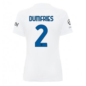 Inter Milan Denzel Dumfries #2 Bortatröja Dam 2023-24 Kortärmad